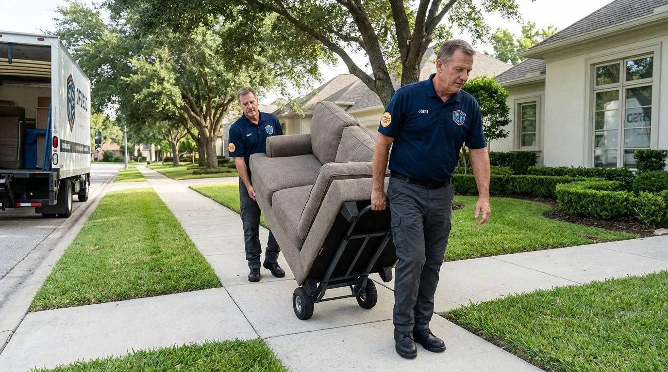 Local residential moving crew loading furniture in Inyokern, CA